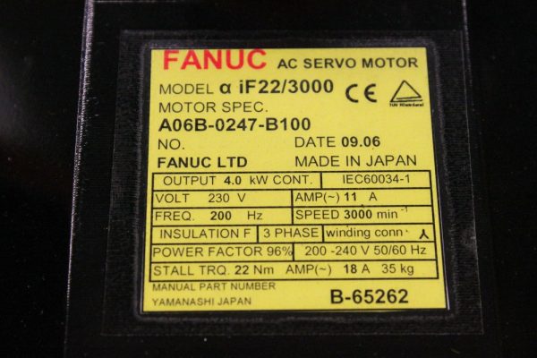 Fanuc-A06B-0247-B100-AC-MOTOR-AIF223000I-AIA1000-STR-1-YEAR-WARRANTY-123364763224-3