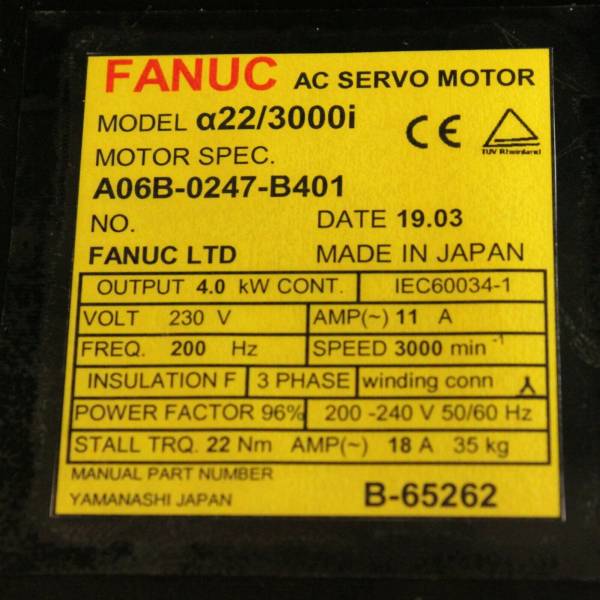 Fanuc-A06B-0247-B401-AC-MOTOR-AIF223000I-AII1000-BRK-35NM-STR-1-YEAR-WARRANTY-123809261554-3