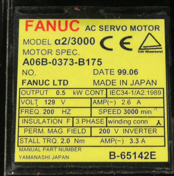 Fanuc-A06B-0373-B175-AC-MOTOR-A23000-A64-WBRAKE-1-YEAR-WARRANTY-123785610564-3