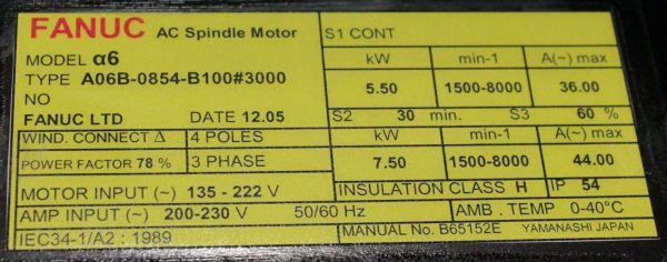Fanuc-A06B-0854-B1003000-1-YEAR-WARRANTY-122359748914-2