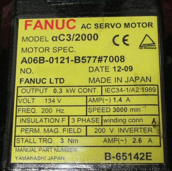 Fanuc-A06B-0121-B5777008-AC-MOTOR-AC32000-I64-KEYWAY-1-YEAR-WARRANTY-124597777095-3