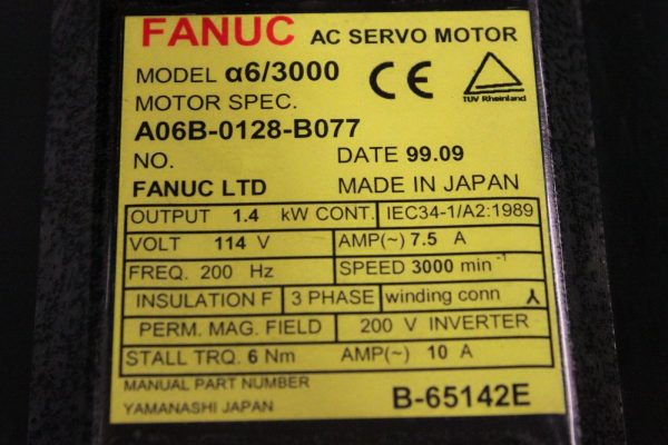 Fanuc-A06B-0128-B077-AC-MOTOR-A63000-I64-PULSE-1-YEAR-WARRANTY-123460033035-3