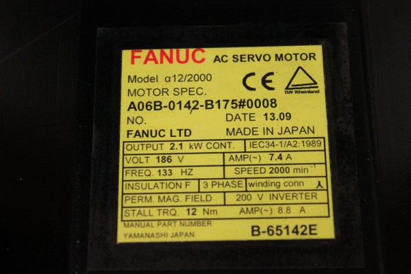 Fanuc-A06B-0142-B1750008-AC-MOTOR-A122000-A64-BRAKE-KY-1-YEAR-WARRANTY-122860977915-3