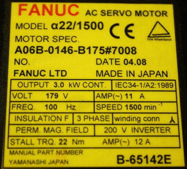 Fanuc-A06B-0146-B1757008-AC-MOTOR-A221500-A64-WBRAKE-1-YEAR-WARRANTY-121522700585-4