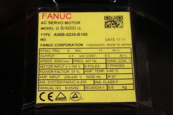 Fanuc-A06B-0235-B100-AC-MOTOR-AIS84000-A1000I-STRT-1-YEAR-WARRANTY-122839007145-3