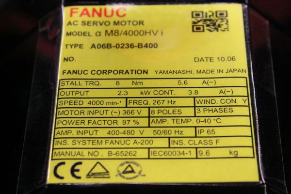 Fanuc-A06B-0236-B400-AC-MOTOR-AIS84000HV-A1000I-BRAKE-SS-1-YEAR-WARRANTY-123682374445-3