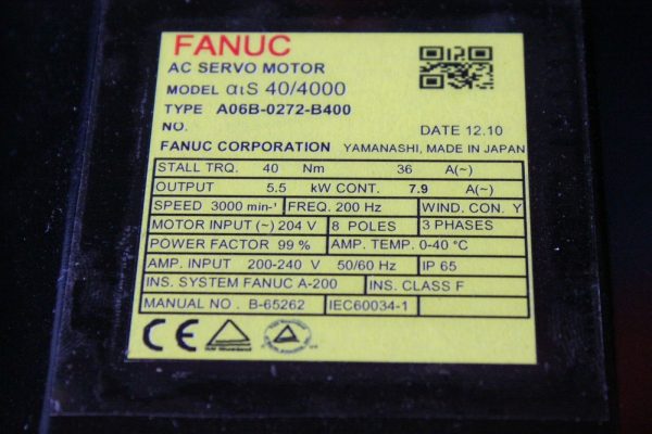 Fanuc-A06B-0272-B400-AC-MOTOR-AIS404000-AIA1000-BRK-35NM-STR1-YEAR-WARRANTY-123178638105-3