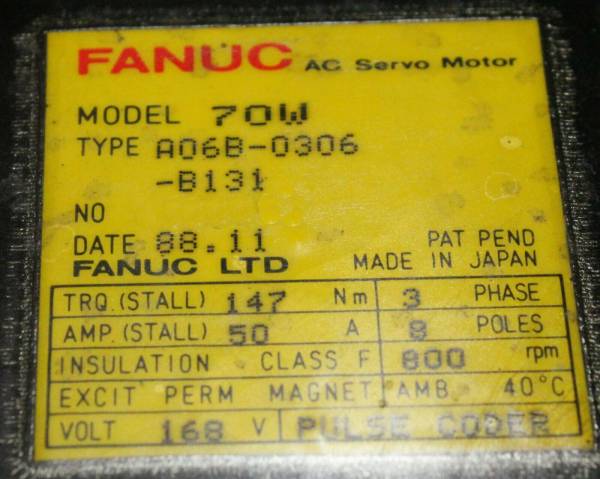 Fanuc-A06B-0306-B131-AC-MOTOR-70800-ABS-2000P-1-YEAR-WARRANTY-123817246245-2