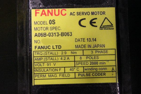 Fanuc-A06B-0313-B063-AC-MOTOR-0S-HI-RES15000P-1-YEAR-WARRANTY-121878433685-5
