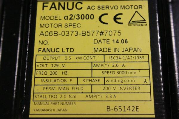 Fanuc-A06B-0373-B5777075-AC-MOTOR-A23000-I64-STRT-SHFT-IP671-YEAR-WARRANTY-124983898485-3