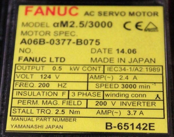 Fanuc-A06B-0377-B075-AC-MOTOR-AM253000-A64-1-YEAR-WARRANTY-122358280425-4