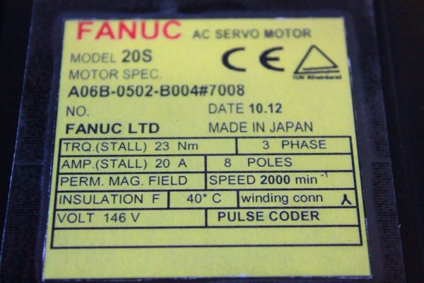 Fanuc-A06B-0502-B0047008-AC-MOTOR-20S-2000P-WKEYWAY-1-YEAR-WARRANTY-122598899405-3