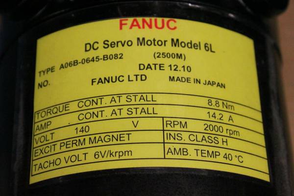 Fanuc-A06B-0645-B082-DC-MOTOR-6L-TACHO-2500-PR1-YEAR-WARRANTY-123785868055-3