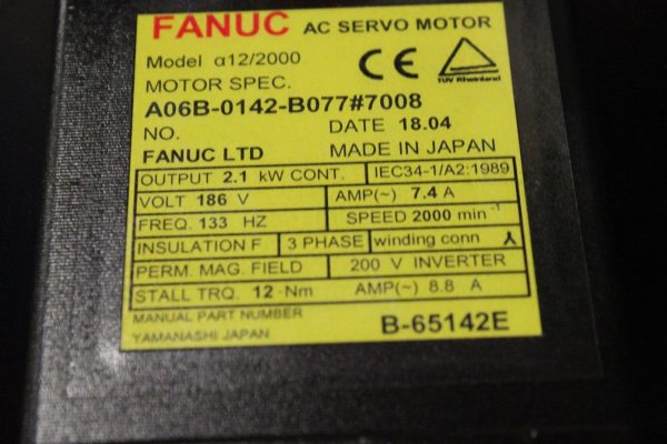 Fanuc-A06B-0142-B0777008-AC-MOTOR-A122000-I64-WKEYWAY-1-YEAR-WARRANTY-123122720246-3
