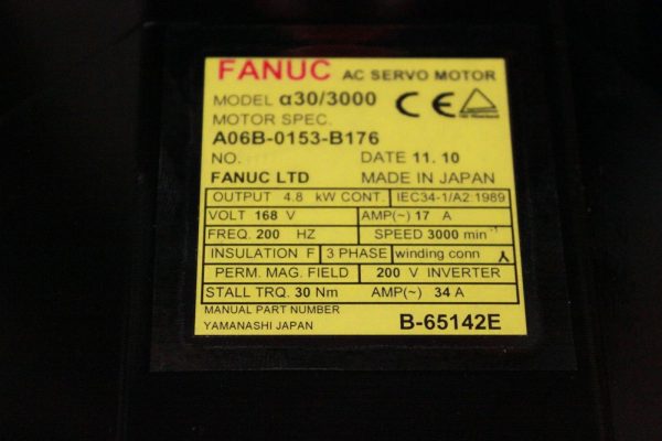 Fanuc-A06B-0153-B176-AC-MOTOR-A303000-A64SC-BRAKE-1-YEAR-WARRANTY-122814205036-3