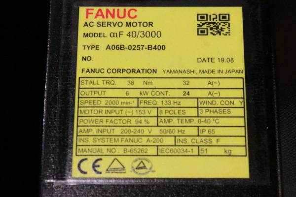 Fanuc-A06B-0257-B400-AC-MOTOR-AIF403000-AIA1000-BRK-35NM-STR-1-YEAR-WARRANTY-123902941056-3