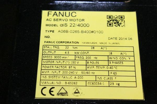 Fanuc-A06B-0265-B4000100-ACMOTOR-AIS224000-AIA1000-BRK-35NM-STR-1YR-WARRANTY-125078365266-5
