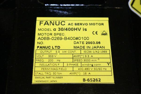 Fanuc-A06B-0269-B4000100-AC-MOTOR-AIS304000HV-BRK-35NM-STR-IP67-1-YR-WARRANTY-124797185726-3