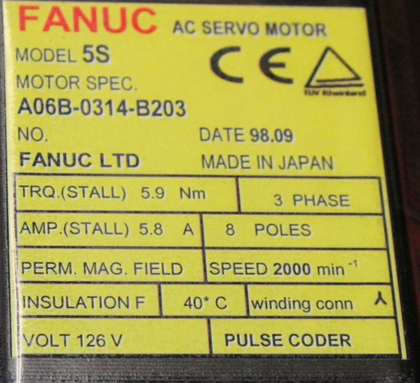 Fanuc-A06B-0314-B203-AC-MOTOR-5S-3000P-WBRAKE-1-YEAR-WARRANTY-123631242416-3