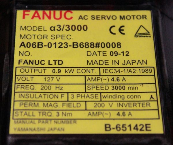 Fanuc-A06B-0123-B6880008-AC-MOTOR-A3-1-YEAR-WARRANTY-122547727867-3