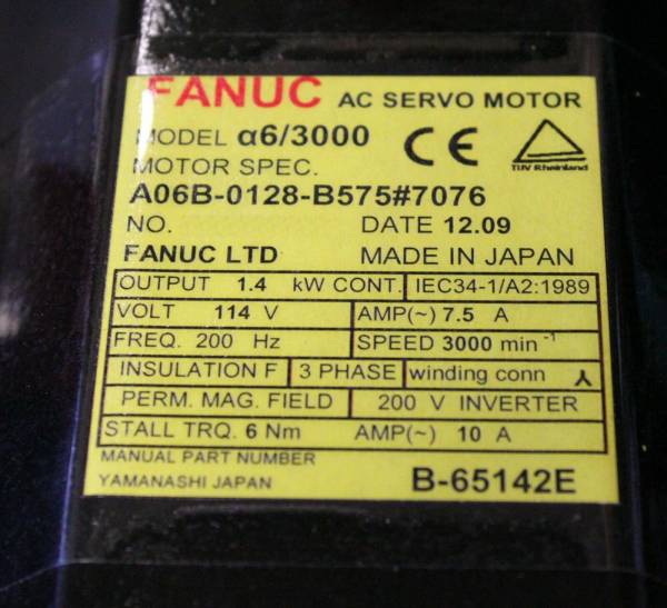 Fanuc-A06B-0128-B5757076-AC-MOTOR-A63000-A64-WKEYWAY-IP67-1-YEAR-WARRANTY-124983496807-3