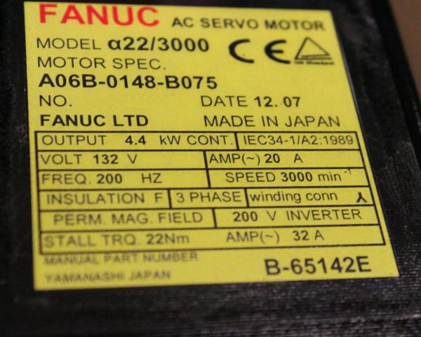 Fanuc-A06B-0148-B075-AC-MOTOR-A223000-A64-PULSE-1-YEAR-WARRANTY-123302868657-3
