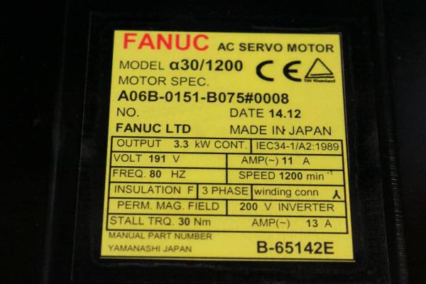 Fanuc-A06B-0151-B0750008-AC-MOTOR-A301200-A64-WKEY-1-YEAR-WARRANTY-123786689297-3