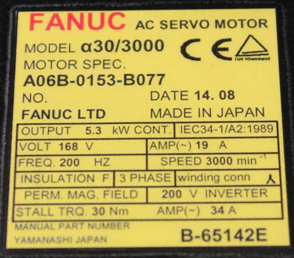 Fanuc-A06B-0153-B077-AC-MOTOR-A303000-I64-PULSE-1-YEAR-WARRANTY-122113417377-4