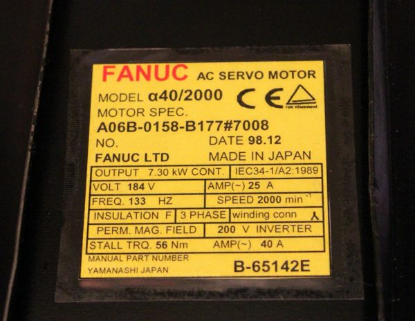 Fanuc-A06B-0158-B1777008-AC-MOTOR-A402000-I64-BRAK-KEY-1-YEAR-WARRANTY-123627802167-3