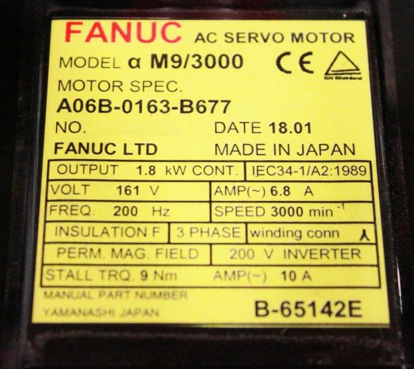 Fanuc-A06B-0163-B677-AC-MOTOR-AM93000-I64-BRAKE-ST-1-YEAR-WARRANTY-122326525907-3