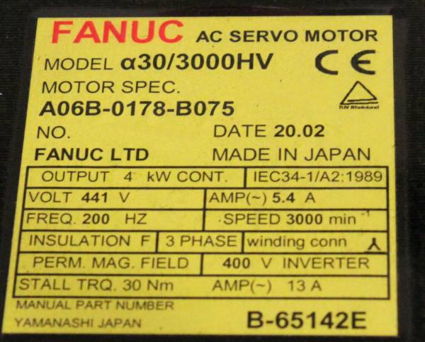 Fanuc-A06B-0178-B075-AC-MOTOR-A303000HV-A64-1-YEAR-WARRANTY-124105380727-4