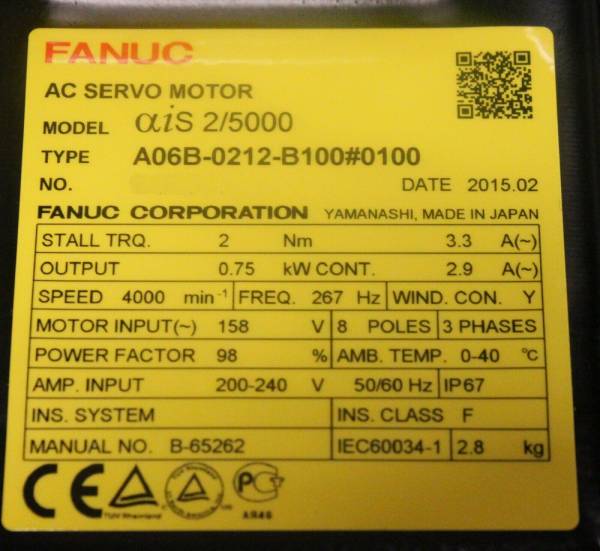 Fanuc-A06B-0212-B1000100-AC-MOTOR-AIS25000-A1000I-STRT-IP67-1-YEAR-WARRANTY-124105345557-5