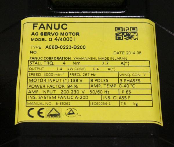 Fanuc-A06B-0223-B200-AC-MOTOR-A44000I-A1000I-KEYWAY1-YEAR-WARRANTY-124609993497-3