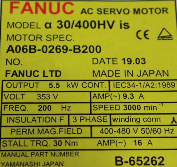 Fanuc-A06B-0269-B200-AC-MOTOR-AIS304000HV-AIA1000-STRKY-1-YEAR-WARRANTY-123682225407-3