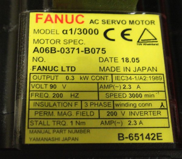 Fanuc-A06B-0371-B075-AC-MOTOR-A13000-A64-PULSE-1-YEAR-WARRANTY-123114840487-3
