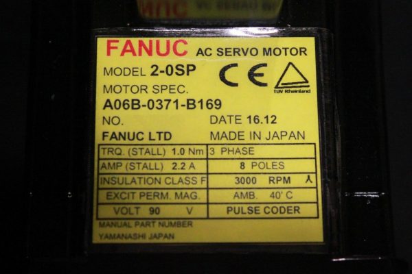 Fanuc-A06B-0371-B169-AC-MOTOR-2-0SP-SERIAL-A-BRAKE-1-YEAR-WARRANTY-122475945557-4