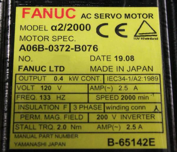 Fanuc-A06B-0372-B076-AC-MOTOR-A22000-A64SCAP-1YEAR-WARRANTY-123876654917-3