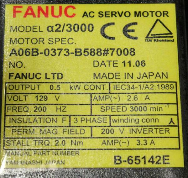 Fanuc-A06B-0373-B5887008-AC-MOTOR-A23000-A1000-KEYWAY-1-YEAR-WARRANTY-124025995167-3
