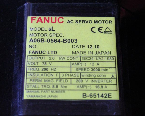 Fanuc-A06B-0564-B003-AC-MOTOR-6L-3000P-1-YEAR-WARRANTY-123178308027-3