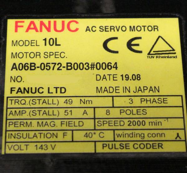 Fanuc-A06B-0572-B0030064-AC-MOTOR-10L-3000P-DBL-BEARING-1-YEAR-WARRANTY-123873724127-3