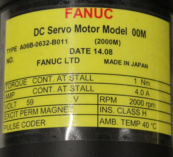 Fanuc-A06B-0632-B011-DC-MOTOR-00M-2000-PR-1-YEAR-WARRANTY-123364915767-4