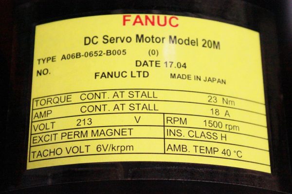Fanuc-A06B-0652-B005-DC-MOTOR-20M-TACHO-GEN-1-YEAR-WARRANTY-122476226277-3