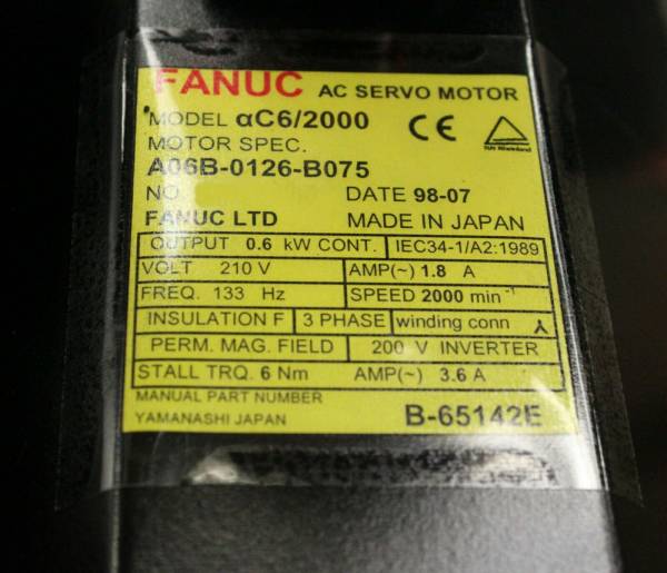 Fanuc-A06B-0126-B075-AC-MOTOR-AC62000-A64-PULSE-1-YEAR-WARRANTY-124432465048-3