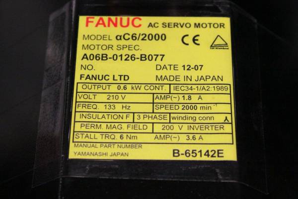 Fanuc-A06B-0126-B077-AC-MOTOR-AC62000-I64-PULSE-1-YEAR-WARRANTY-124186937808-3