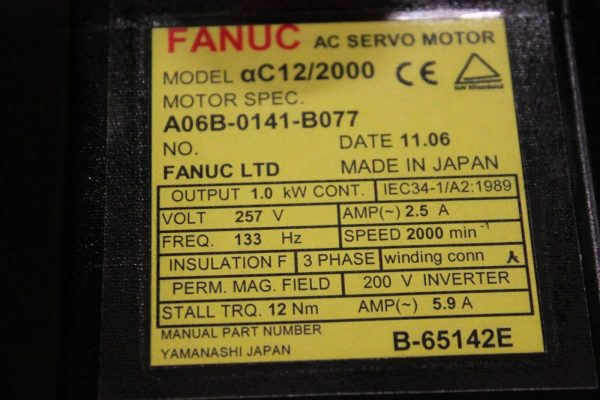 Fanuc-A06B-0141-B077-AC-MOTOR-AC122000-I64-1-YEAR-WARRANTY-122861123158-3