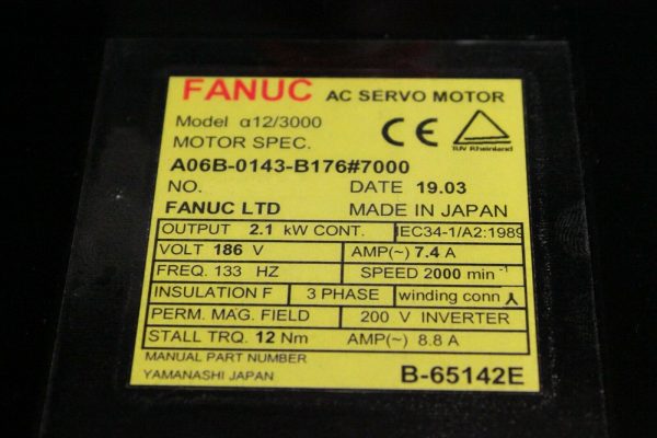 Fanuc-A06B-0143-B1767000-AC-MOTOR-A123000-A64SC-BRAKE-1-YEAR-WARRANTY-123682222908-2