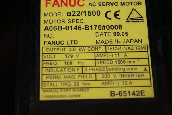 Fanuc-A06B-0146-B1750008-AC-MOTOR-A221500-A64-WBRAKE-1-YEAR-WARRANTY-122869775198-3