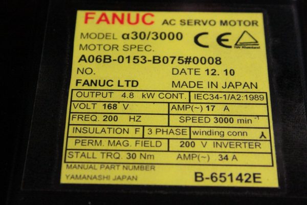 Fanuc-A06B-0153-B0750008-AC-MOTOR-A303000-A64-WKEYWAY-1-YEAR-WARRANTY-123514741398-3