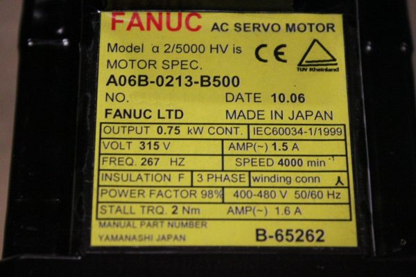 Fanuc-A06B-0213-B500-AC-MOTOR-AIS25000HV-AIA1000-BRAKE-STRKY-1-YEAR-WARRANTY-122848920068-3