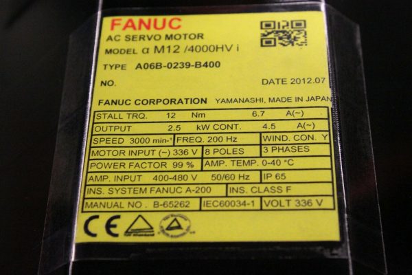 Fanuc-A06B-0239-B400-AC-MOTOR-AIS124000HV-AIA1000-BRK-8NM-S-1-YEAR-WARRANTY-123682452298-2